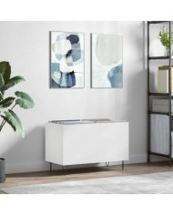 Armoire à disques blanc 74,5x38x48 cm bois d'ingénierie | Mobilier & Déco