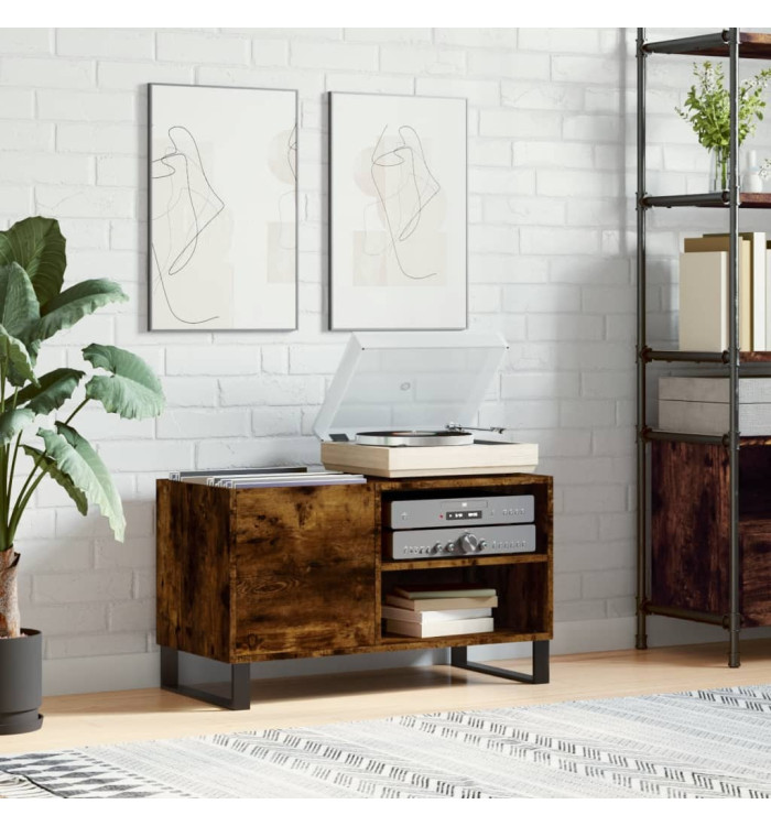 Armoire à disques chêne fumé 85x38x48 cm bois d'ingénierie | Mobilier & Déco