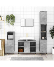 Armoire de salle de bain gris béton 30x30x100 cm | Mobilier & Déco