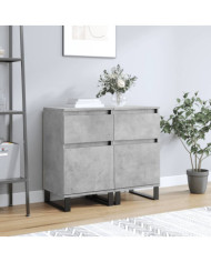 Buffets 2 pcs gris béton 40x35x70 cm bois d'ingénierie | Mobilier & Déco