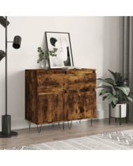 Buffets 2 pcs chêne fumé 40x35x70 cm bois d'ingénierie | Mobilier & Déco