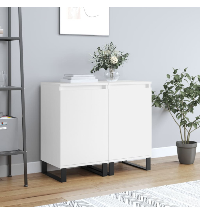 Buffets 2 pcs blanc 40x35x70 cm bois d’ingénierie | Mobilier & Déco