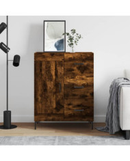 Buffet chêne fumé 69,5x34x90 cm bois d'ingénierie | Mobilier & Déco