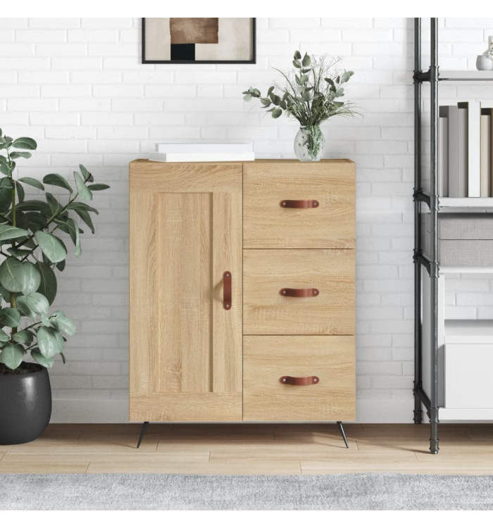 Buffet chêne sonoma 69,5x34x90 cm bois d'ingénierie | Mobilier & Déco