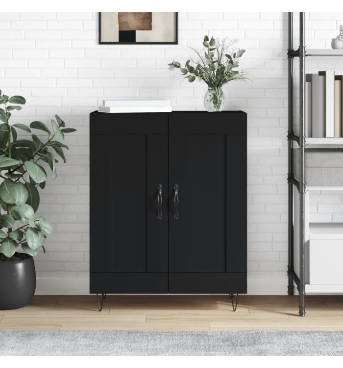 Buffet noir 69,5x34x90 cm bois d'ingénierie | Mobilier & Déco