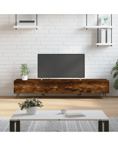 Meuble TV chêne fumé 150x36x30 cm bois d'ingénierie | Mobilier & Déco