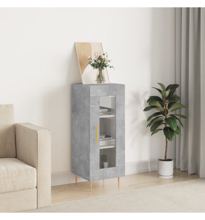 Buffet Gris béton 34,5x34x90 cm Bois d'ingénierie | Mobilier & Déco