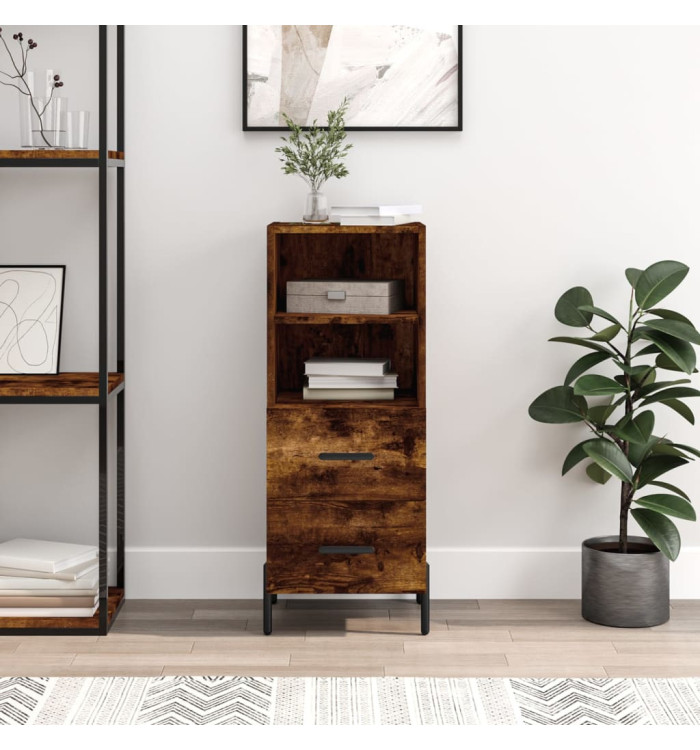 Buffet Chêne fumé 34,5x34x90 cm Bois d'ingénierie | Mobilier & Déco