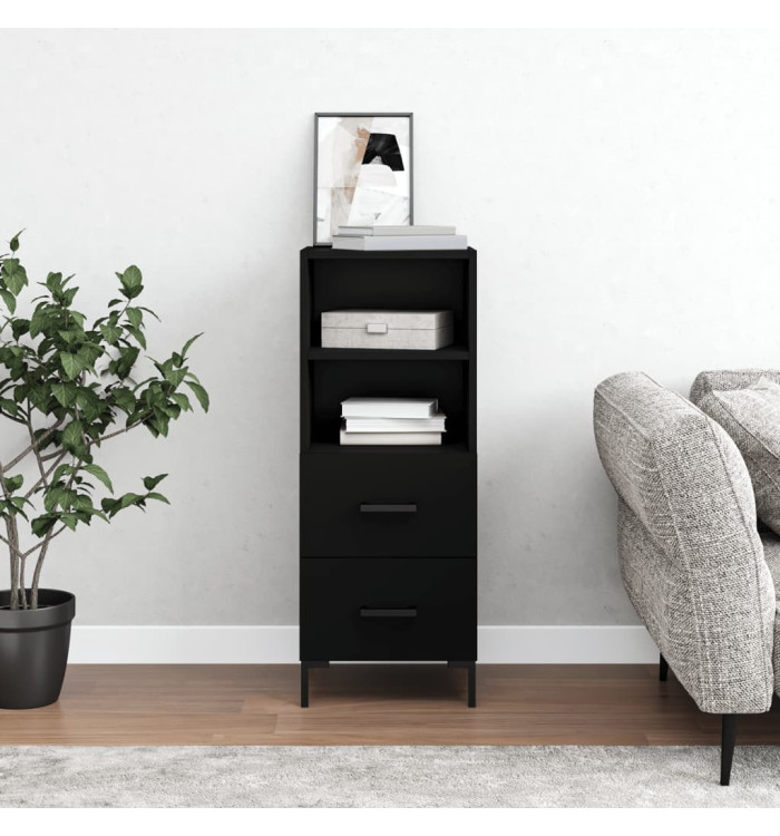 Buffet Noir 34,5x34x90 cm Bois d'ingénierie | Mobilier & Déco