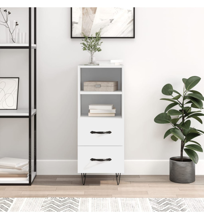 Buffet blanc 34,5x34x90 cm bois d'ingénierie | Mobilier & Déco