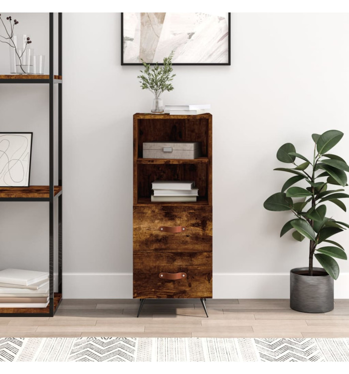Buffet Chêne fumé 34,5x34x90 cm Bois d'ingénierie | Mobilier & Déco
