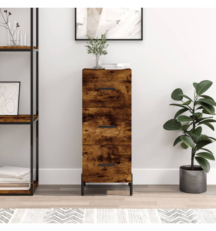 Buffet Chêne fumé 34,5x34x90 cm Bois d'ingénierie | Mobilier & Déco