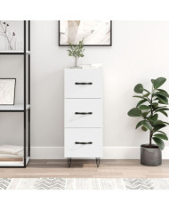 Buffet Blanc brillant 34,5x34x90 cm Bois d'ingénierie | Mobilier & Déco