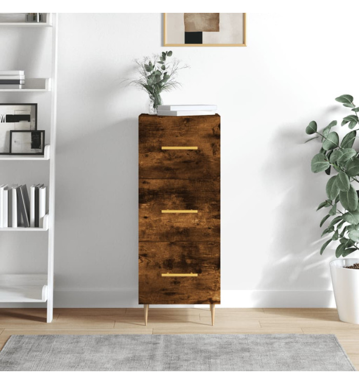 Buffet Chêne fumé 34,5x34x90 cm Bois d'ingénierie | Mobilier & Déco