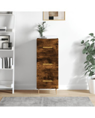 Buffet Chêne fumé 34,5x34x90 cm Bois d'ingénierie | Mobilier & Déco
