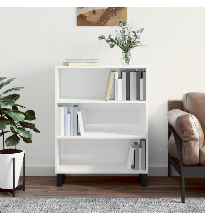 Armoire à étagères blanc brillant 69,5x32,5x90 cm | Mobilier & Déco