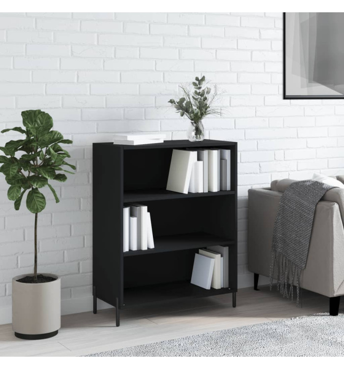Armoire à étagères noir 69,5x32,5x90 cm bois d'ingénierie | Mobilier & Déco