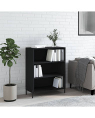 Armoire à étagères noir 69,5x32,5x90 cm bois d'ingénierie | Mobilier & Déco
