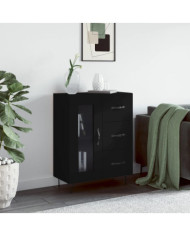 Buffet noir 69,5x34x90 cm bois d'ingénierie | Mobilier & Déco