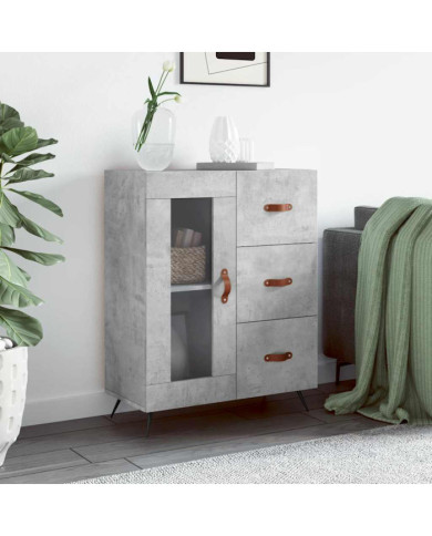 Buffet gris béton 69,5x34x90 cm bois d'ingénierie | Mobilier & Déco
