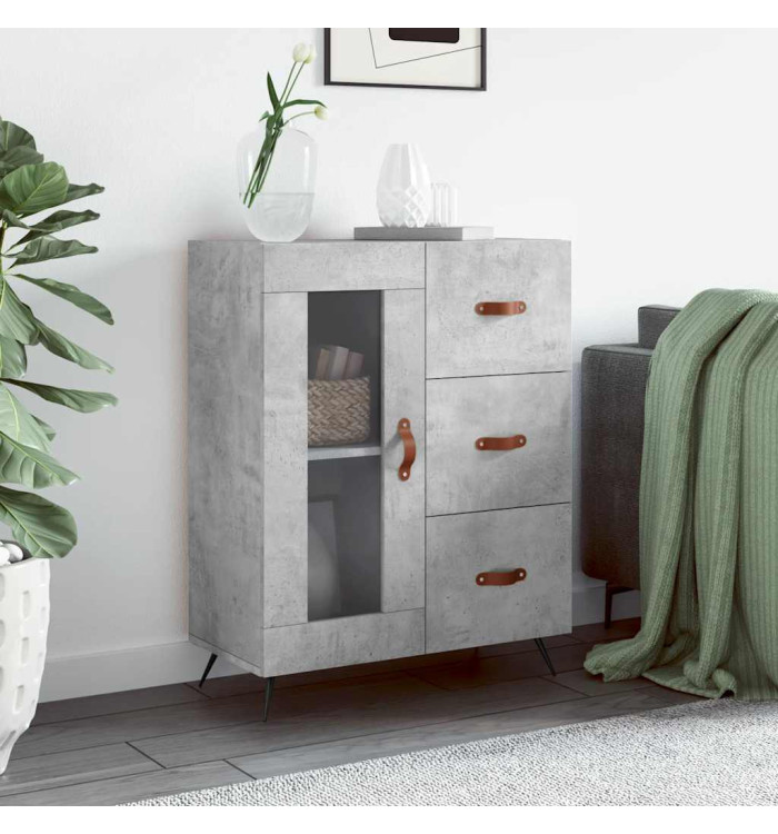 Buffet gris béton 69,5x34x90 cm bois d'ingénierie | Mobilier & Déco