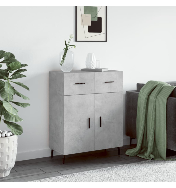 Buffet gris béton 69,5x34x90 cm bois d'ingénierie | Mobilier & Déco