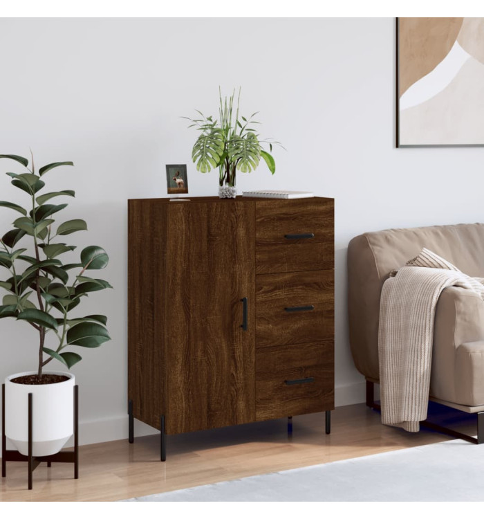 Buffet chêne marron 69,5x34x90 cm bois d'ingénierie | Mobilier & Déco