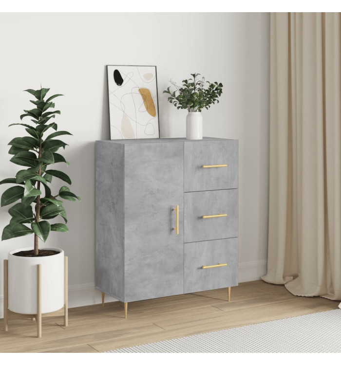 Buffet gris béton 69,5x34x90 cm bois d'ingénierie | Mobilier & Déco