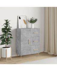 Buffet gris béton 69,5x34x90 cm bois d'ingénierie | Mobilier & Déco