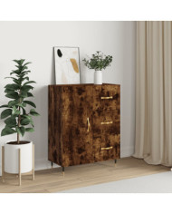 Buffet chêne fumé 69,5x34x90 cm bois d'ingénierie | Mobilier & Déco
