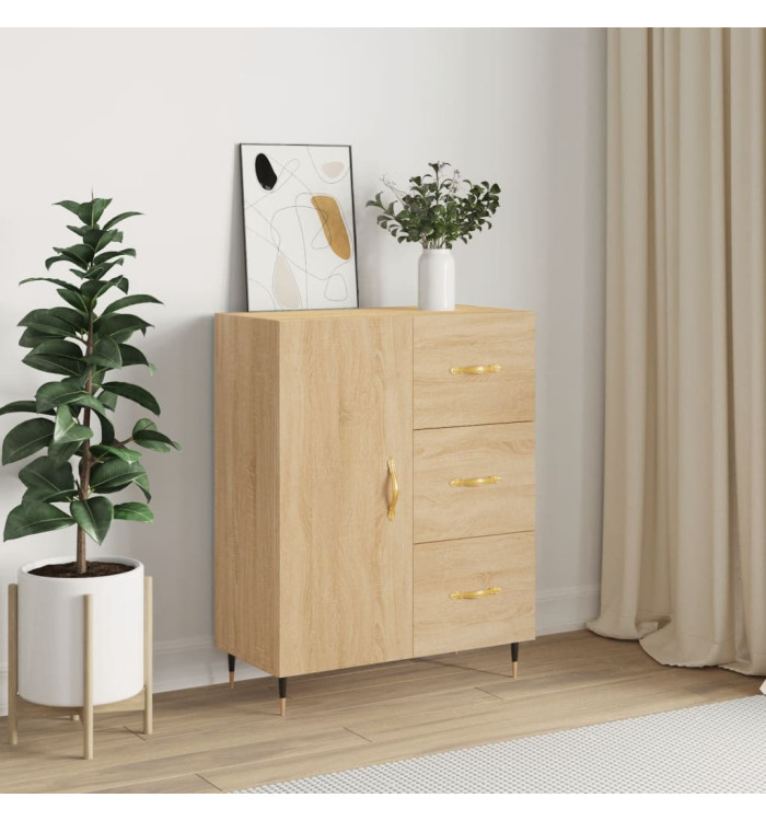 Buffet chêne sonoma 69,5x34x90 cm bois d'ingénierie | Mobilier & Déco