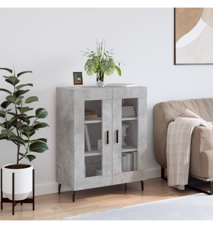 Buffet gris béton 69,5x34x90 cm bois d'ingénierie | Mobilier & Déco