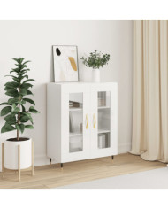 Buffet Blanc brillant 69,5x34x90 cm Bois d'ingénierie | Mobilier & Déco