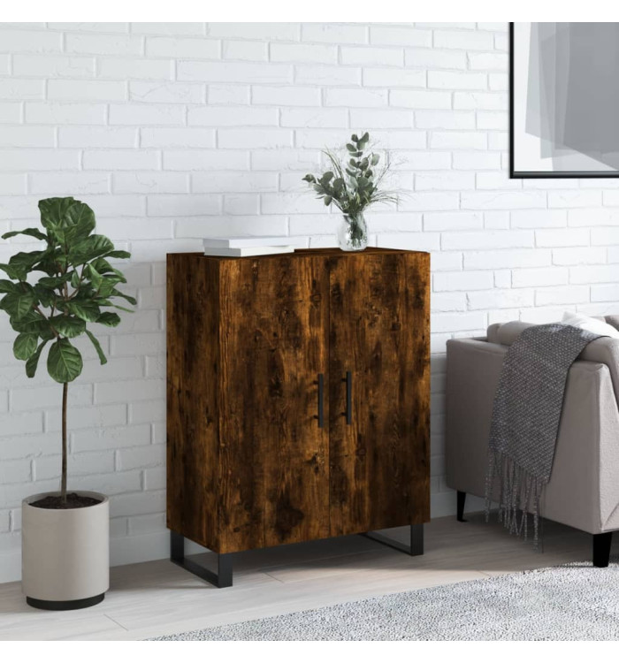 Buffet chêne fumé 69,5x34x90 cm bois d'ingénierie | Mobilier & Déco