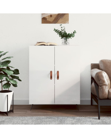 Buffet Blanc brillant 69,5x34x90 cm Bois d'ingénierie | Mobilier & Déco