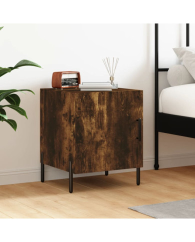 Table de chevet chêne fumé 40x40x50 cm bois d'ingénierie | Mobilier & Déco