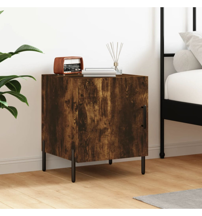 Table de chevet chêne fumé 40x40x50 cm bois d'ingénierie | Mobilier & Déco
