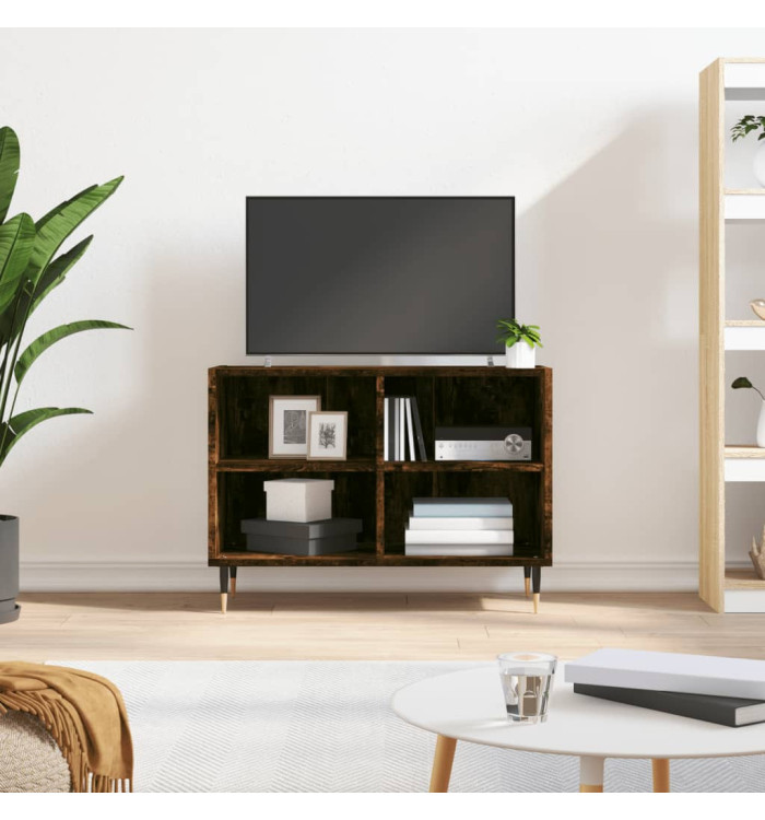 Meuble TV chêne fumé 69,5x30x50 cm bois d'ingénierie | Mobilier & Déco
