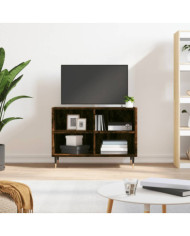 Meuble TV chêne fumé 69,5x30x50 cm bois d'ingénierie | Mobilier & Déco
