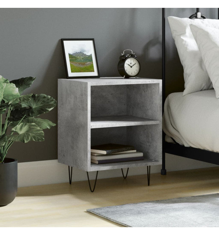 Table de chevet gris béton 40x30x50 cm bois d'ingénierie | Mobilier & Déco