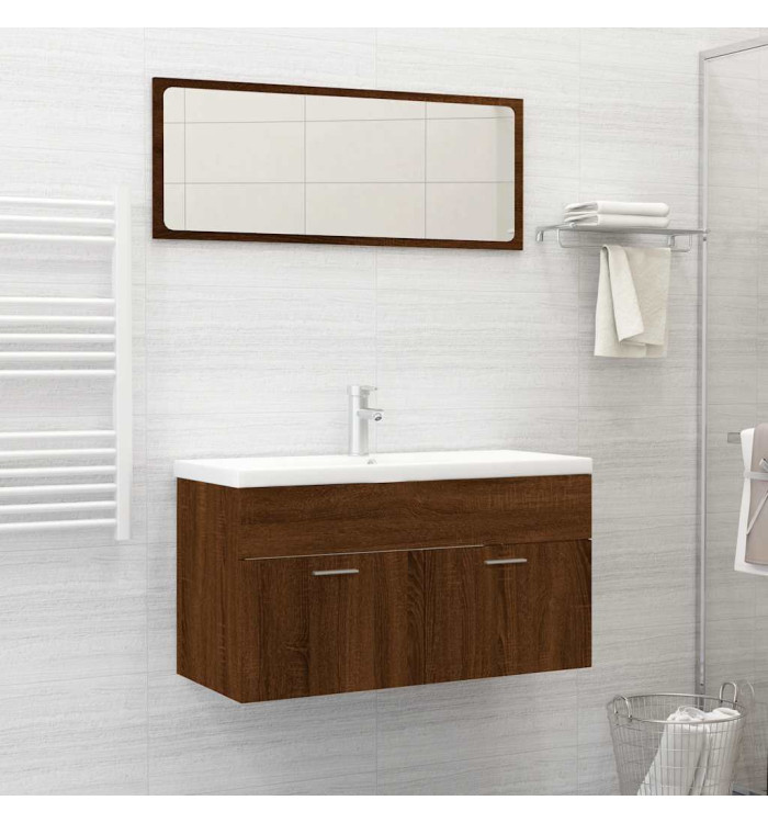 Ensemble de meubles de salle de bain 2 pcs Chêne marron | Mobilier & Déco