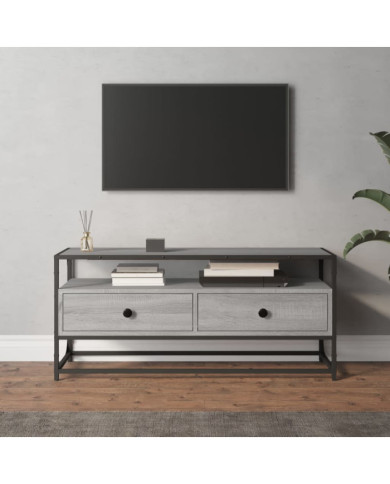 Meuble TV sonoma gris 100x35x45 cm bois d'ingénierie | Mobilier & Déco