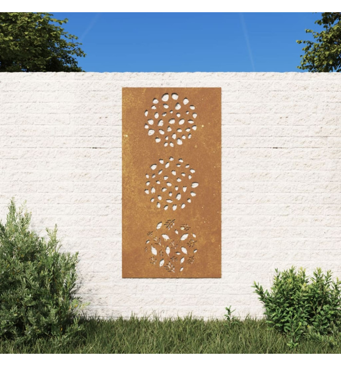 Décoration murale jardin 105x55 cm acier corten design feuille | Mobilier & Déco