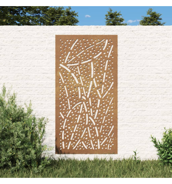 Décoration murale jardin 105x55 cm acier corten design feuille | Mobilier & Déco