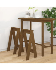 Tabourets lot de 2 marron miel 40x40x75 cm bois massif de pin | Mobilier & Déco