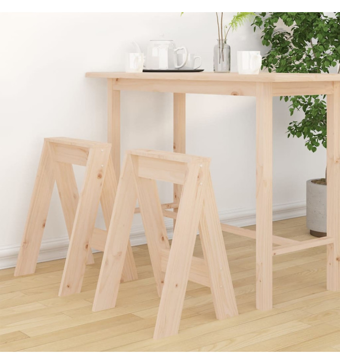 Tabourets lot de 2 40x40x60 cm bois massif de pin | Mobilier & Déco