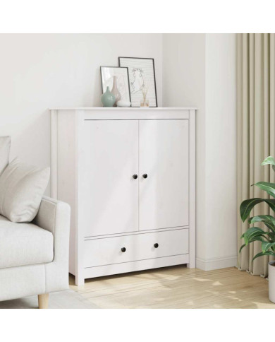 Buffet Blanc 83x41,5x100 cm Bois massif de pin | Mobilier & Déco