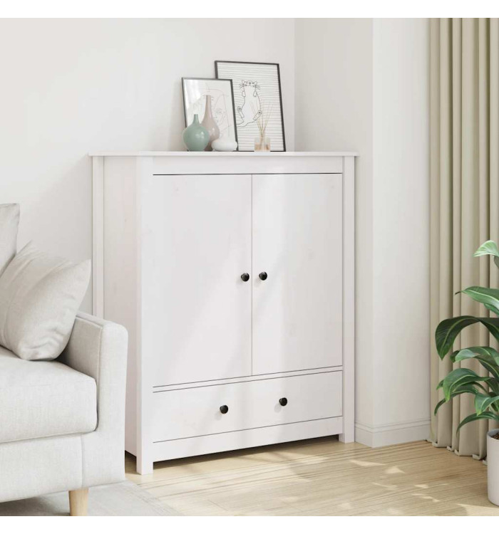 Buffet Blanc 83x41,5x100 cm Bois massif de pin | Mobilier & Déco