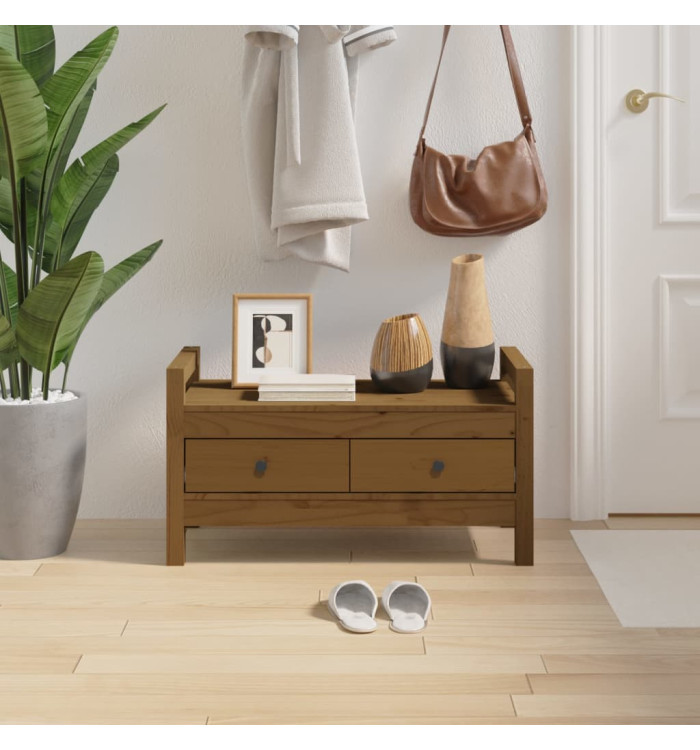 Banc d'entrée Marron miel 80x40x43 cm Bois de pin massif | Mobilier & Déco