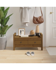 Banc d'entrée Marron miel 80x40x43 cm Bois de pin massif | Mobilier & Déco